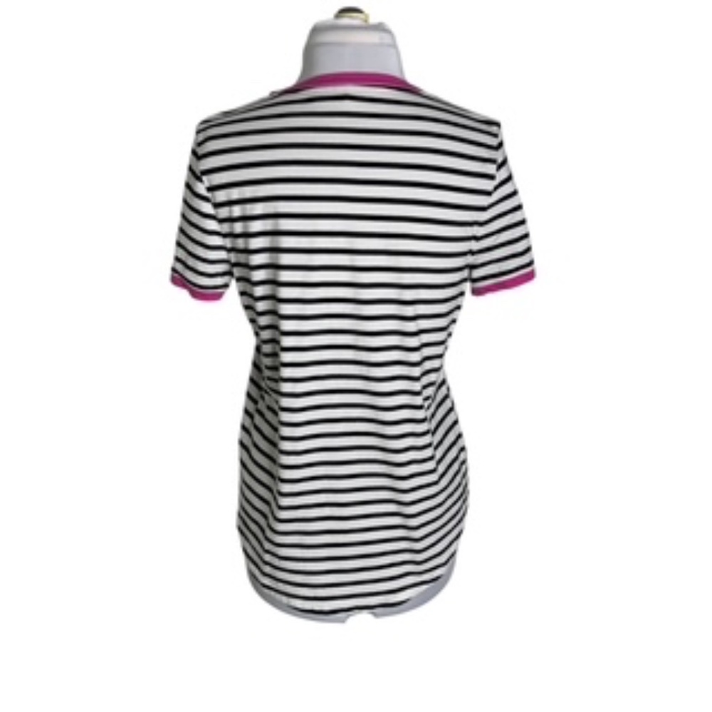 Banana Republic Horizontal Stripe Crew Neck Short Sleeve Signature Tee Size M - Picture 5 of 7
